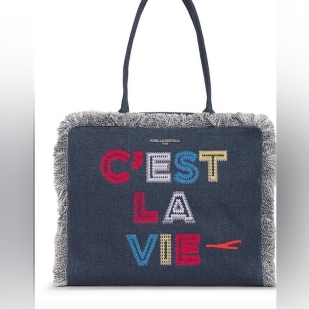 Karl Lagerfeld Navy denim Tote Bag